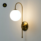 Vintage Gold & White Glass Wall Lamp – Oriol Sconce | Wall Light for Hallway & Living Room | Jagmag Lights