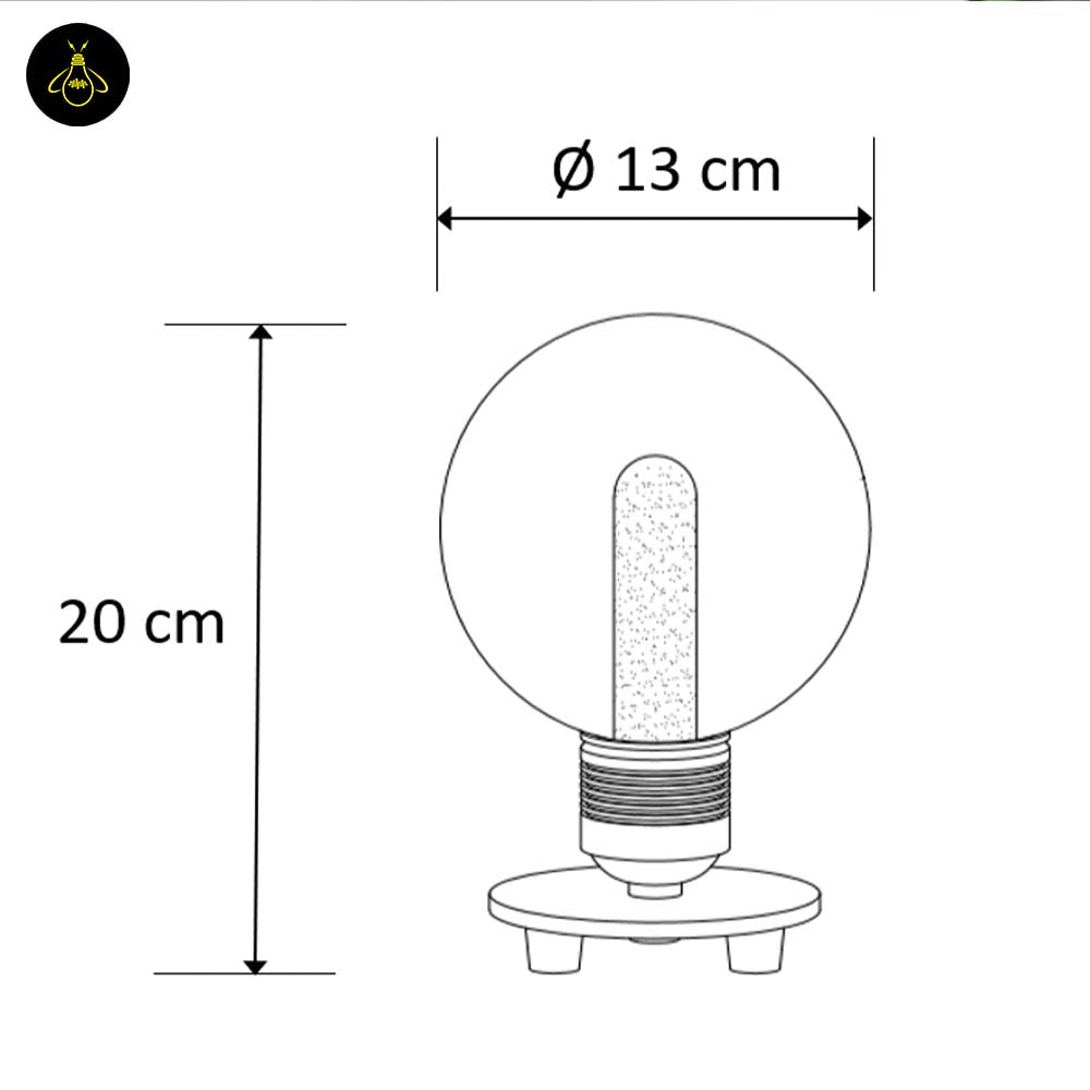 Vintage Glass Table Lamp – Transparent Sphere | Table Lamp for Living Room | Jagmag Lights