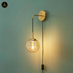 Golden Glass Wall Lamp – Brass Finish | Wall Sconce for Living Room & Bedroom | Jagmag Lights