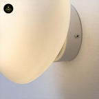 White Opaline Glass Wall Light – Matte Finish | Premium Lighting for Living Room, Hallways, Bedrooms | Jagmag Lights