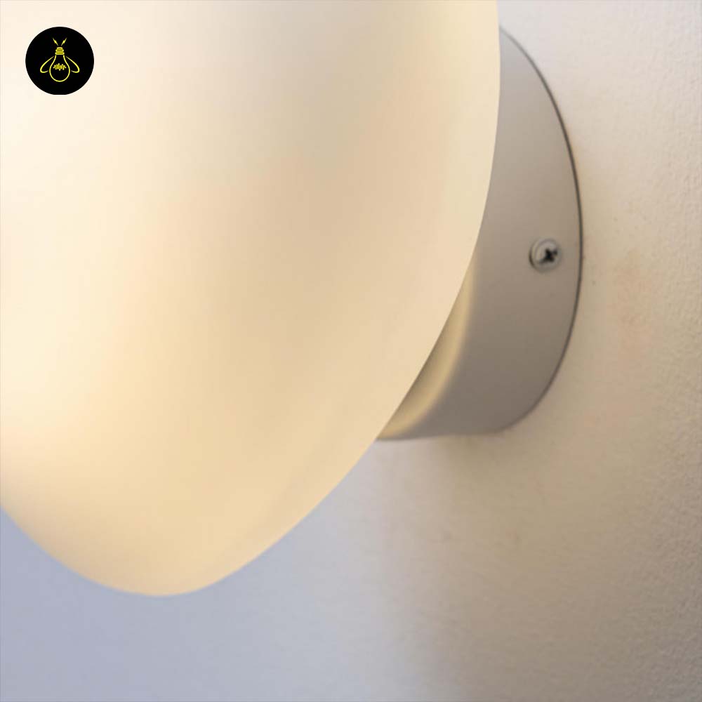 White Opaline Glass Wall Light – Matte Finish | Premium Lighting for Living Room, Hallways, Bedrooms | Jagmag Lights