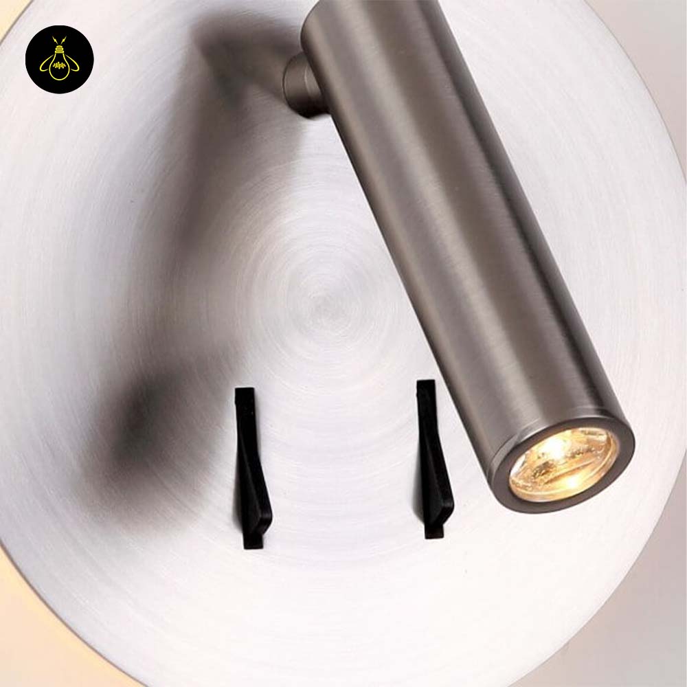 Aluminum LED Wall Reading Lamp – Silver-Chrome Finish | Modern Double Light for Bedroom & Hotel | Jagmag Lights