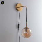 Golden Glass Wall Lamp – Brass Finish | Wall Sconce for Living Room & Bedroom | Jagmag Lights