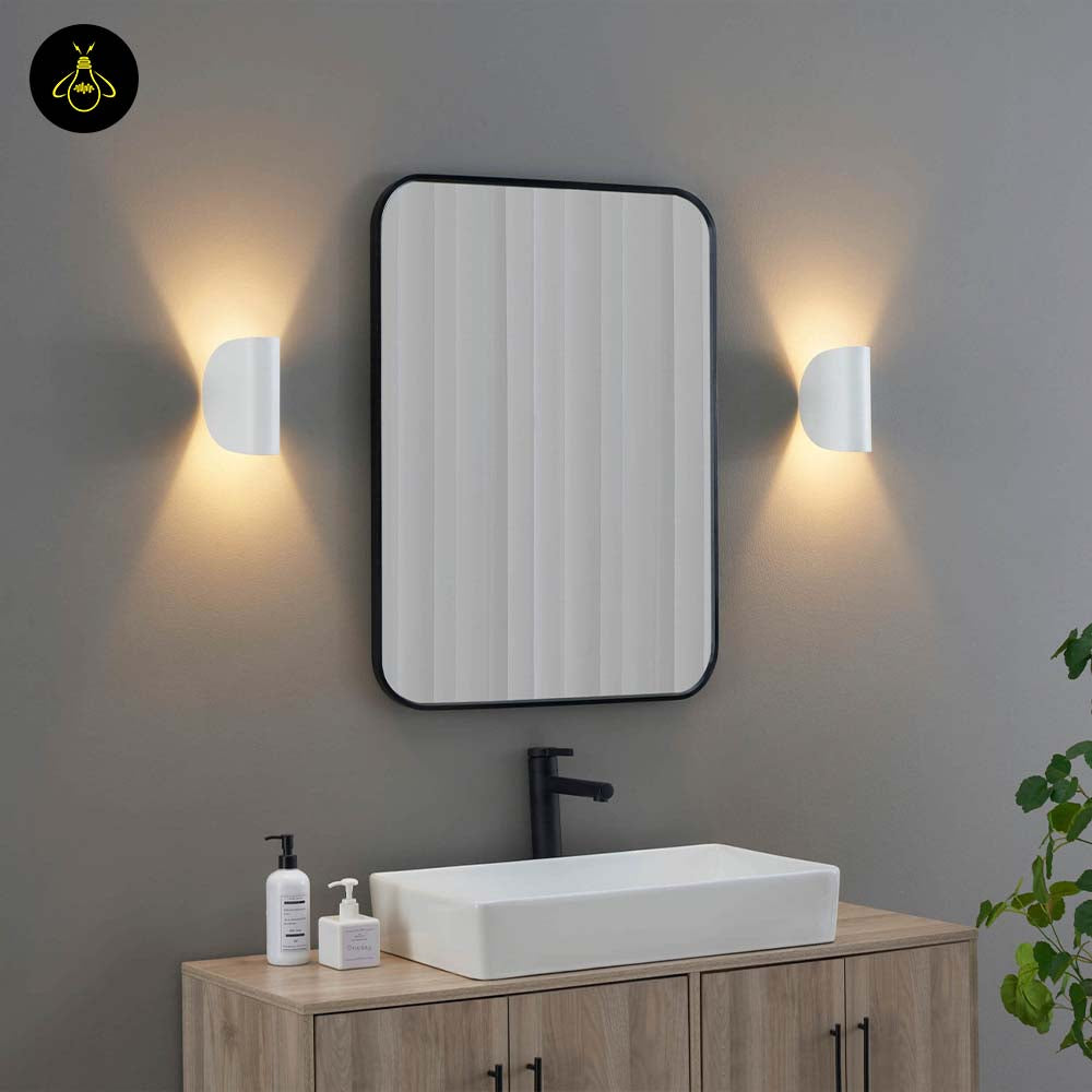 White Aluminum LED Wall Light – Spiral Ribbon IP54 | Wall Lighting for Living Room, Hallways | Jagmag Lights