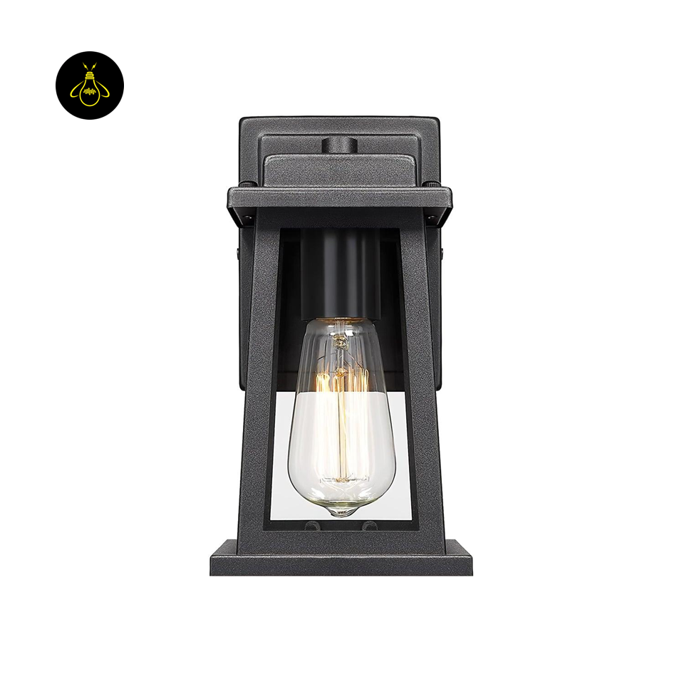 Outdoor Wall Lantern – Black Metal & Glass IP44 Light | Jagmag Lights India