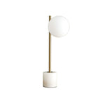 Marble & White Glass Table Lamp – Brass Finish | Bestseller for Living Room, Bedroom | Jagmag Lights