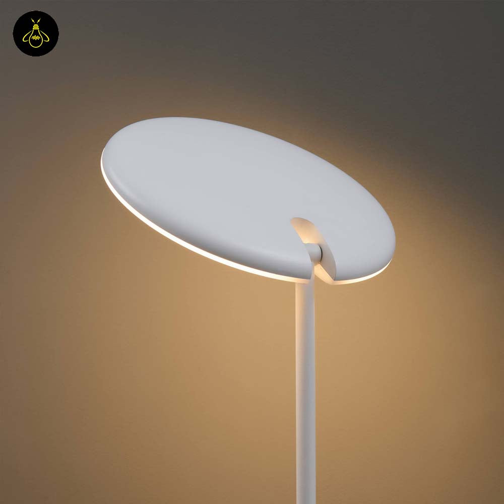 Sleek White LED Floor Lamp – Adjustable Dimmable Head | Modern Lighting for Living Room & Office | Jagmag Lights