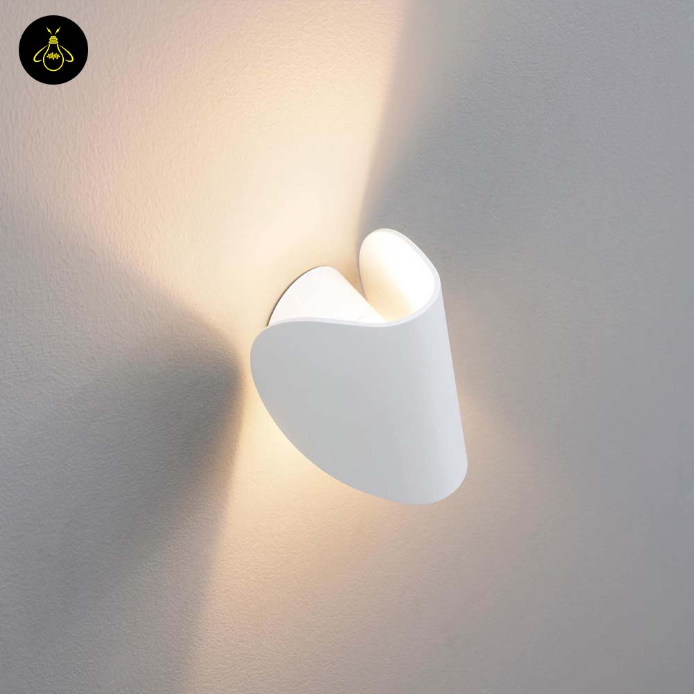 White Aluminum LED Wall Light – Spiral Ribbon IP54 | Wall Lighting for Living Room, Hallways | Jagmag Lights