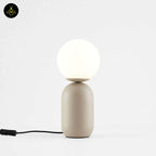 Stainless Steel Table Lamp – Taupe & White Globe | LED Table Light for Living/Study | Jagmag Lights