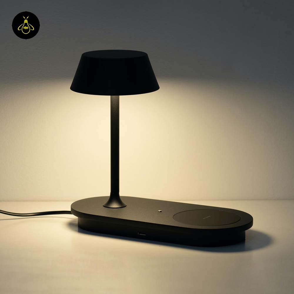 Stainless Steel LED Table Lamp – Wireless Charging | Modern Desk Lamp for Living & Bedroom | Jagmag Lights