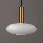 Brass + Opaline Glass Pendant Light – Modern Round Design | Pendant Lighting for Living Room, Bedroom | Jagmag Lights