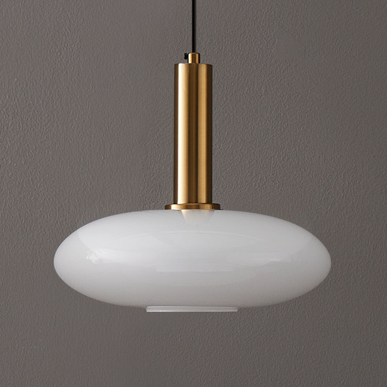 Brass + Opaline Glass Pendant Light – Modern Round Design | Pendant Lighting for Living Room, Bedroom | Jagmag Lights