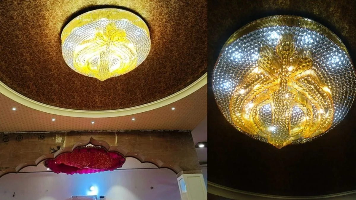 Jagmag Lights’ Khanda Sahib Chandelier at Gurudwara Sri Guru Singh Sabha