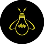 A yellow light bulb on a black background. The light bulb is glowing brightly, and there are rays of light coming out of it in all directions. The text "Jagmag Lights" is written in white below the light bulb.
