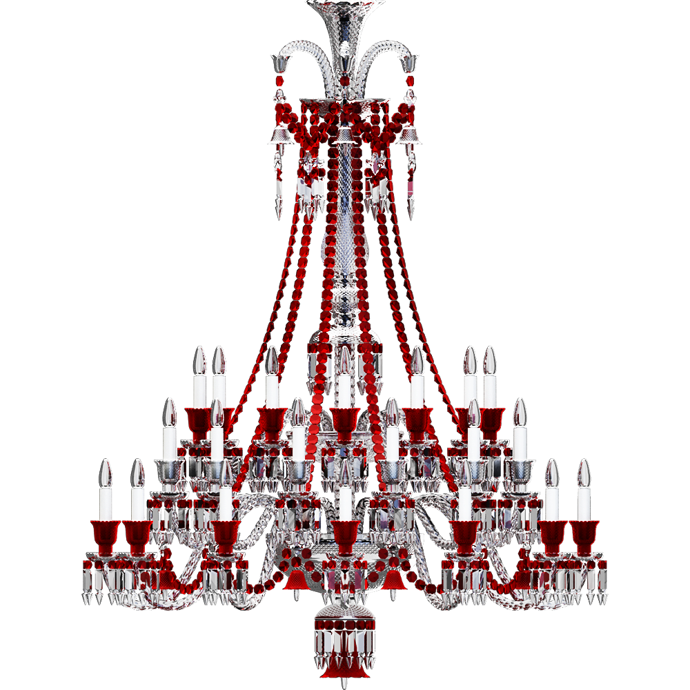 crystal arm chandelier in red colour