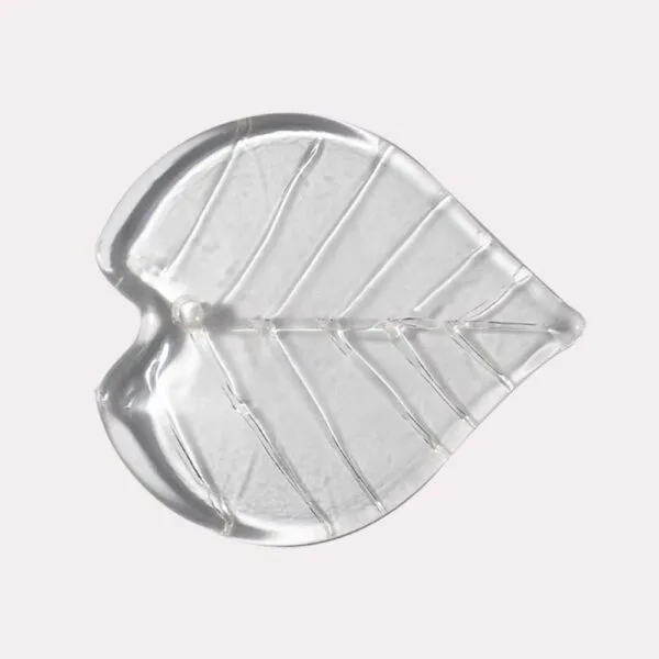 Clear borosilicate glass fig leaf chandelier component by Jagmag Lights