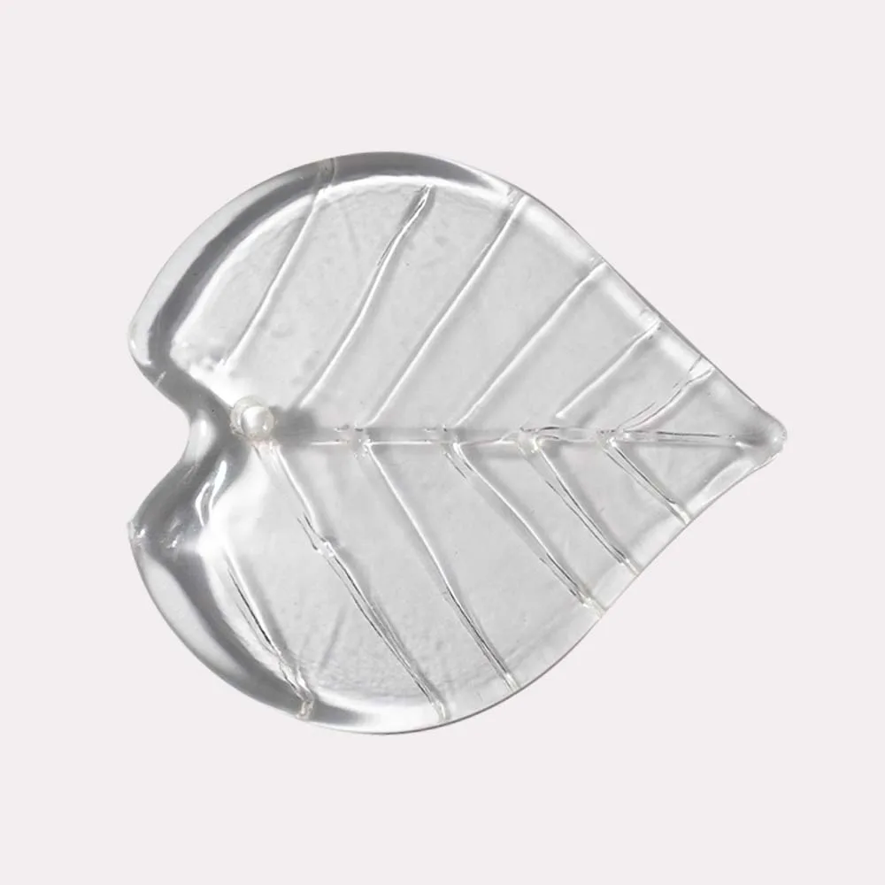 Clear borosilicate glass fig leaf chandelier component by Jagmag Lights