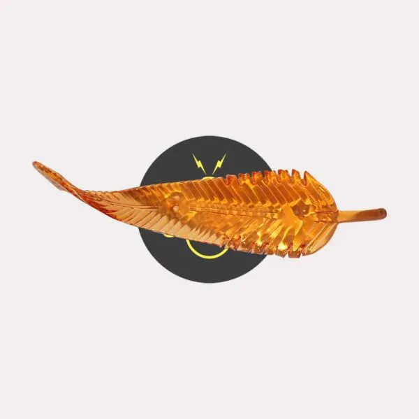 Clear borosilicate glass mango leaf lighting component for chandeliers and jhumars