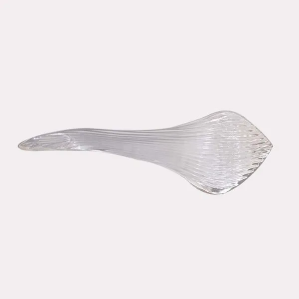Snake plant glass leaf, clear borosilicate chandelier spare part, 270 mm