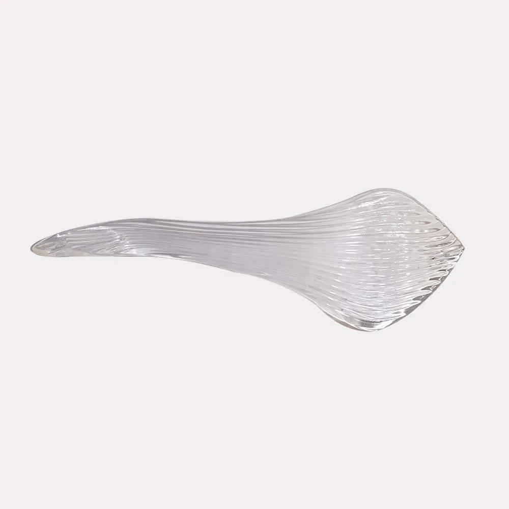 Clear borosilicate snake plant glass leaf chandelier component, 270 mm