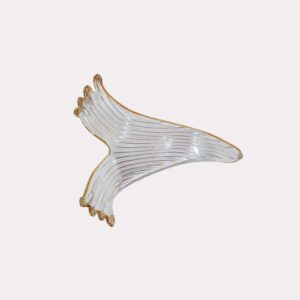 Borosilicate Glass Wave Drift Leaf – 125mm Clear | Lighting Component for Chandeliers