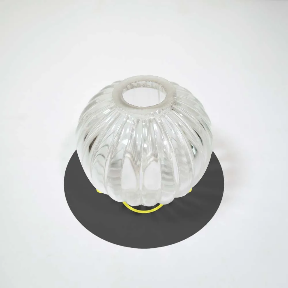 Clear Glass Ball 70mm – Borosilicate Pumpkin Lighting Component 3 70mm clear glass ball for chandeliers on white background