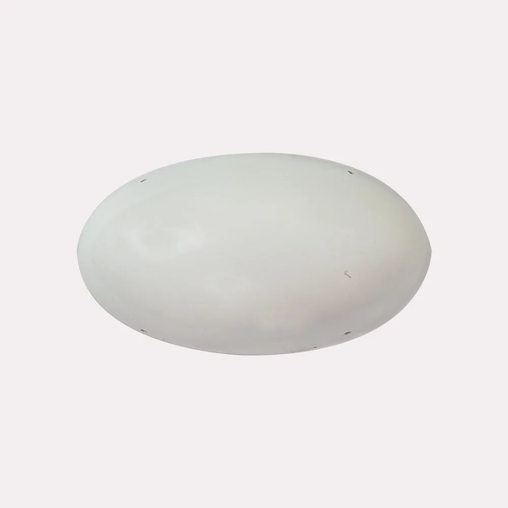White borosilicate oval glass dome chandelier diffuser, 150 x 85 mm
