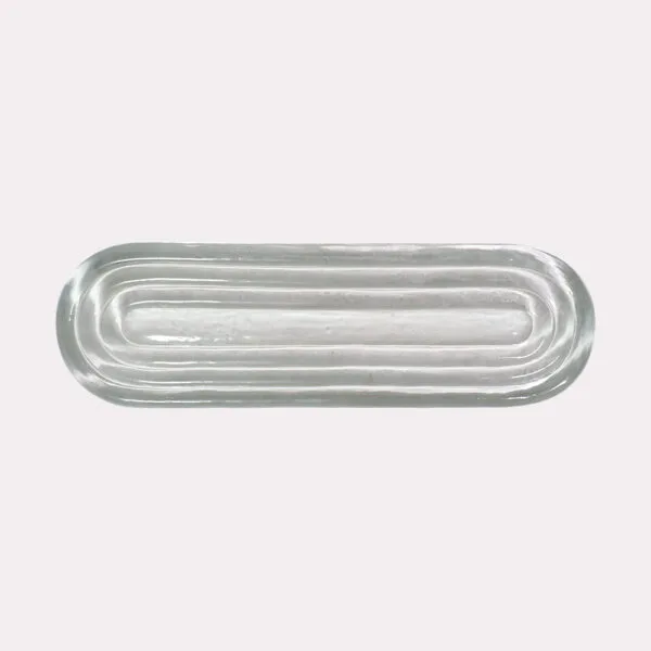 Clear borosilicate OvalWave chandelier glass part, full view