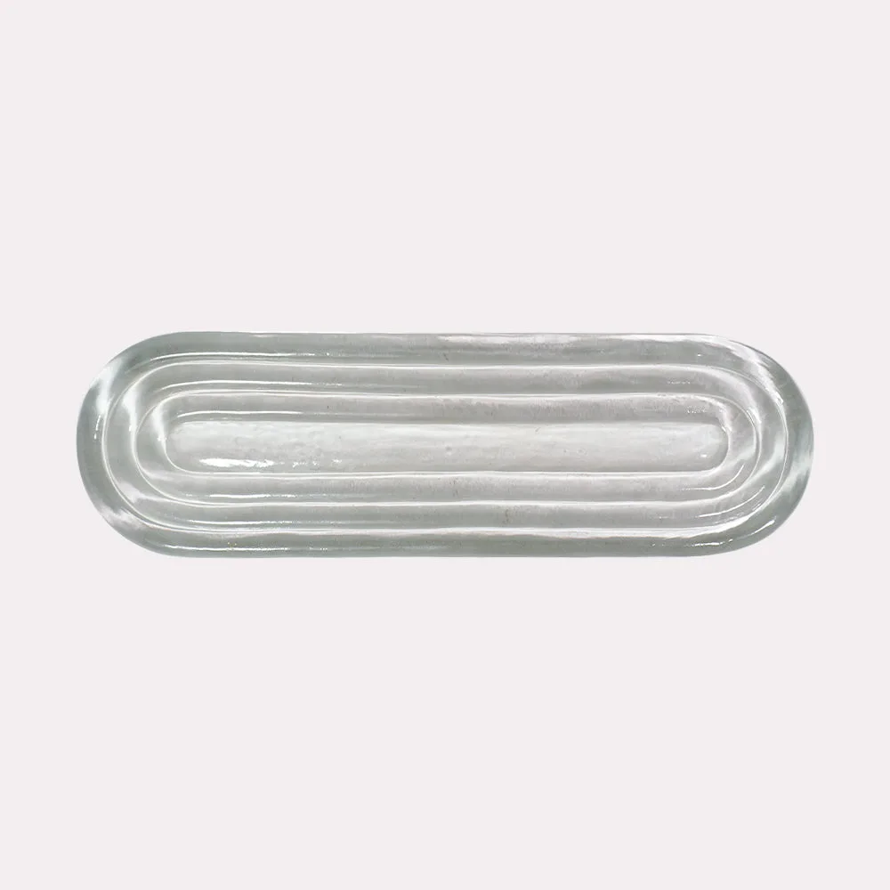 Clear borosilicate OvalWave chandelier glass part, full view