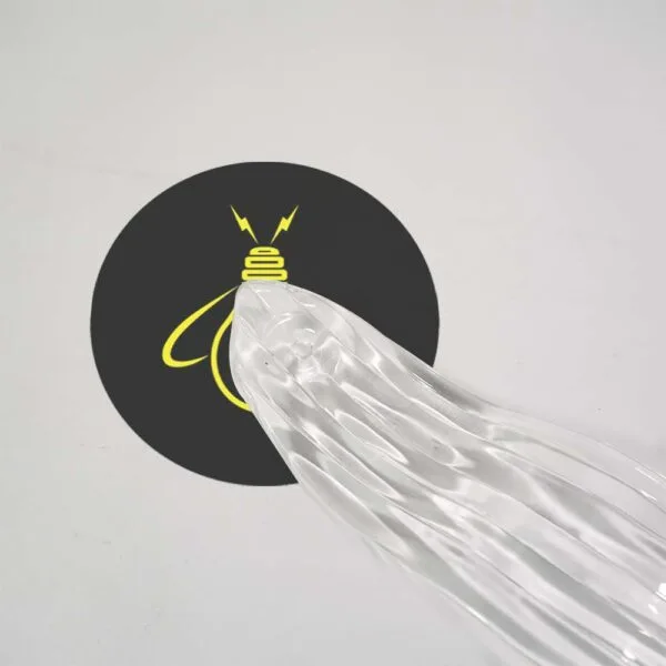 Gold-lustre borosilicate glass bamboo leaf chandelier accent on white background