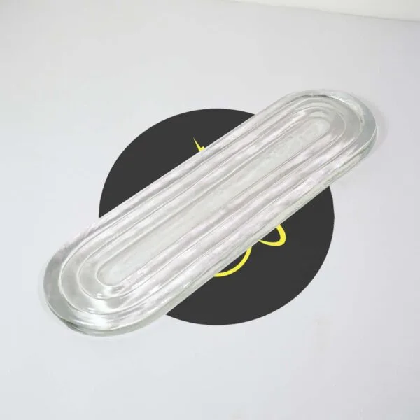 Borosilicate OvalWave glass component for jhumars and chandeliers