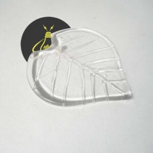 Sacred Fig glass leaf 100x90mm clear borosilicate