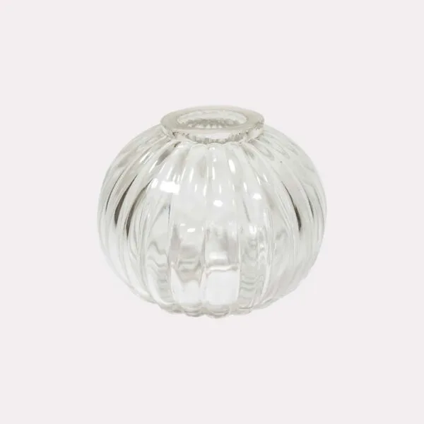 Clear borosilicate pumpkin glass ball 70mm, full view