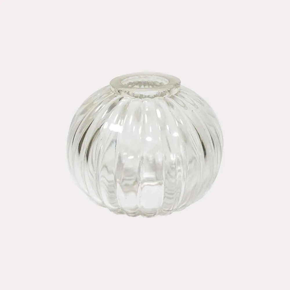 Clear borosilicate pumpkin glass ball 70mm, full view