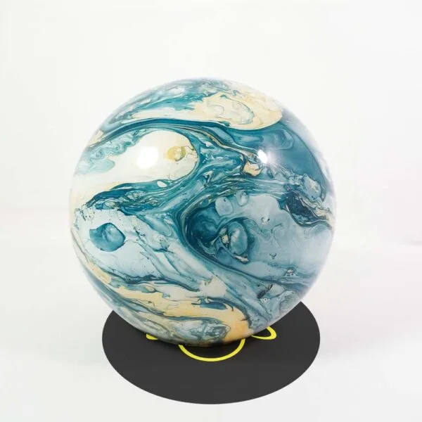 Blue marbled glass globe open fitter top on display stand for chandelier socket – Jagmag Lights