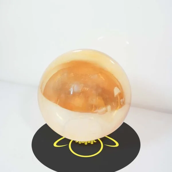 Glass ball lamp shade front view with glossy gold-amber finish for jhumars and pendants – Jagmag Lights