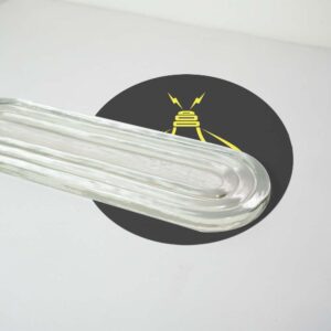 Borosilicate Clear OvalWave Glass – 320 x 95 mm | Chandelier Part | 100 Pcs In Per Box