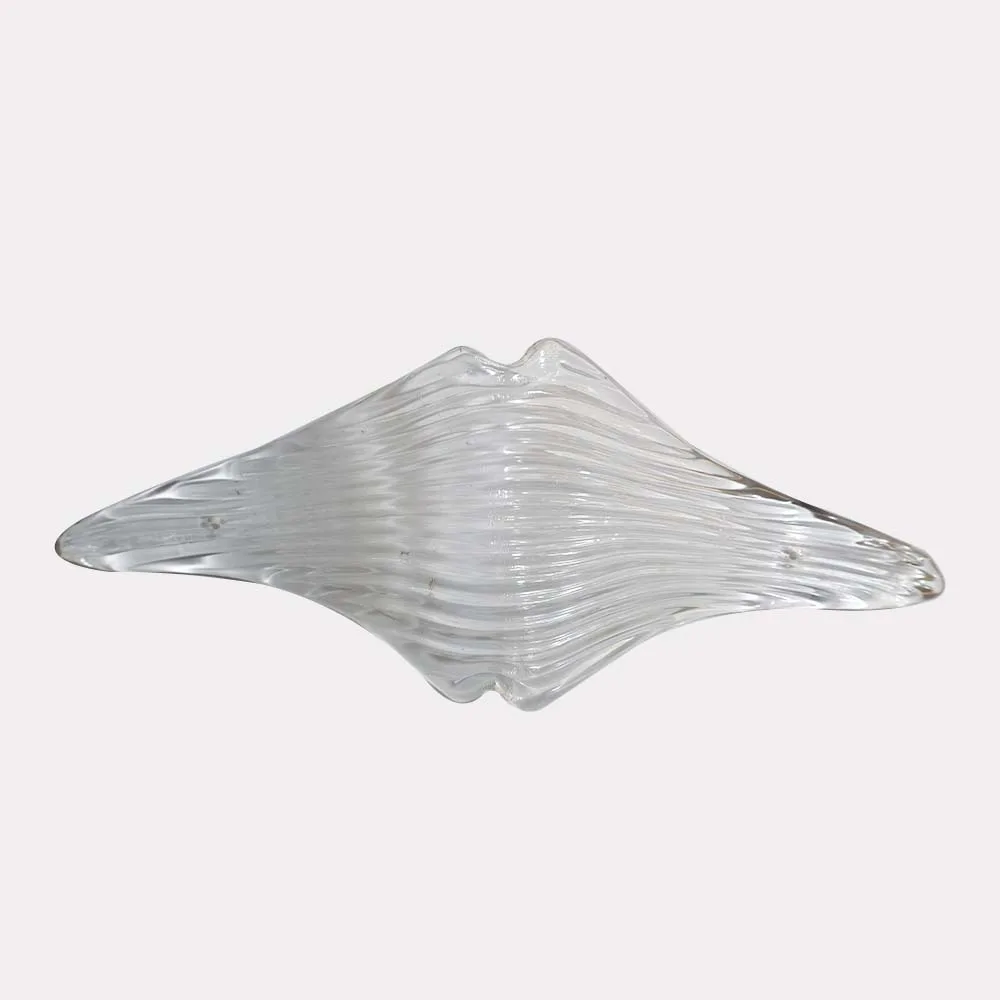 Clear borosilicate glass bird-wing chandelier component, 220 × 80 mm – Jagmag Lights