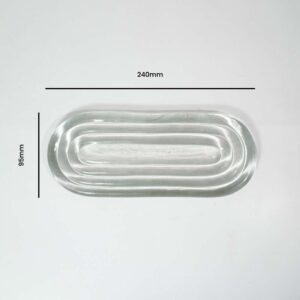 Borosilicate Clear OvalWave Glass – 320 x 95 mm | Chandelier Part | 100 Pcs In Per Box