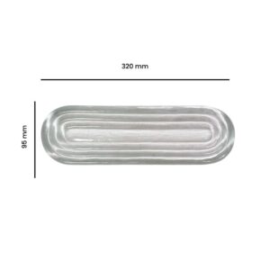 Borosilicate Clear OvalWave Glass – 320 x 95 mm | Chandelier Part | 100 Pcs In Per Box