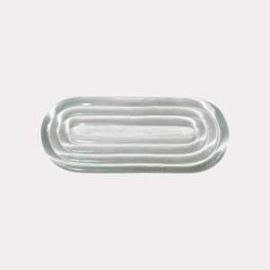 Borosilicate Clear OvalWave Glass – 320 x 95 mm | Chandelier Part | 100 Pcs In Per Box