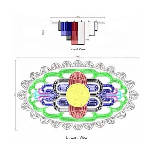 Large layered crystal chandelier reference from the Bangalore project media