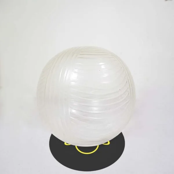 Borosilicate WaveStripe glass ball chandelier component, clear 5 inch