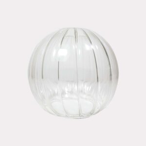 Clear Borosilicate Wave Glass Globe – 5 Inch Round | Lighting Component for Chandeliers