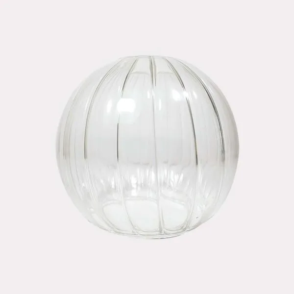 Clear borosilicate wave glass globe, 5 inch, for chandeliers