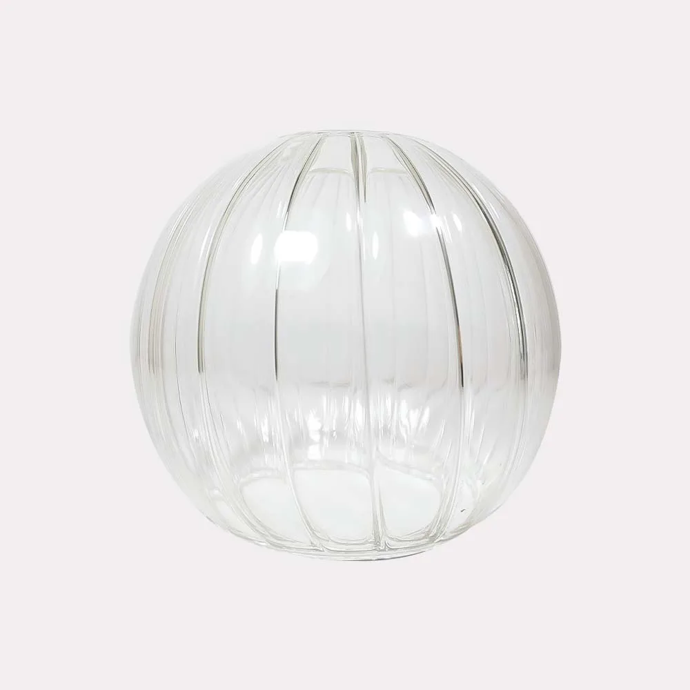 Clear borosilicate wave glass globe, 5 inch, for chandeliers
