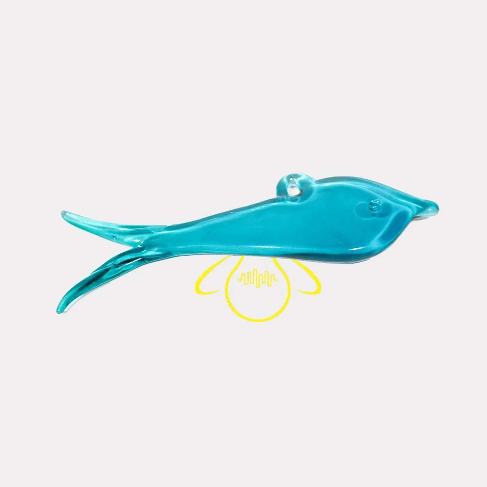 Gold Glass Fish Lighting Component – 6 Inch Borosilicate 5 Gold glass fish lighting accent, side profile