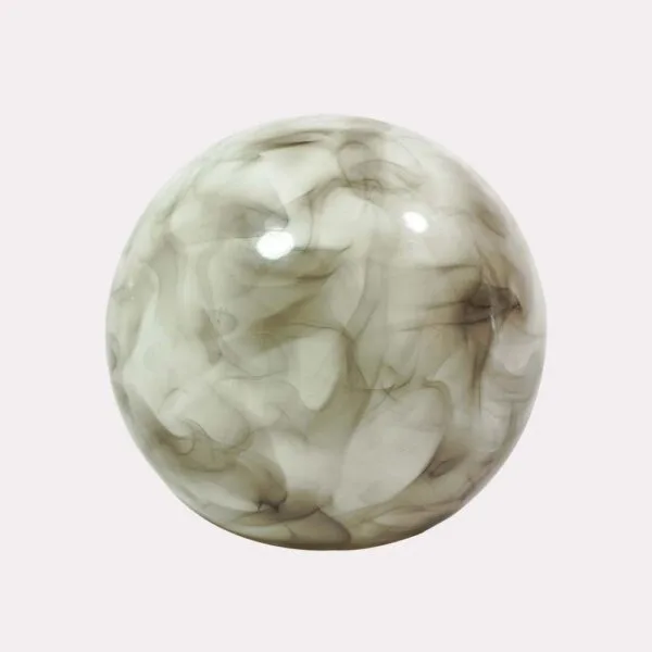 Smoke glass globe, 6 inch round shade in cloudy grey marbled smoked borosilicate glass