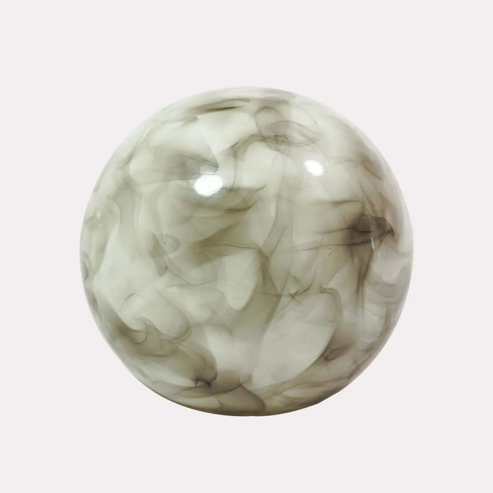 Smoke glass globe shade with cloudy grey marbled borosilicate finish, 6 inch round