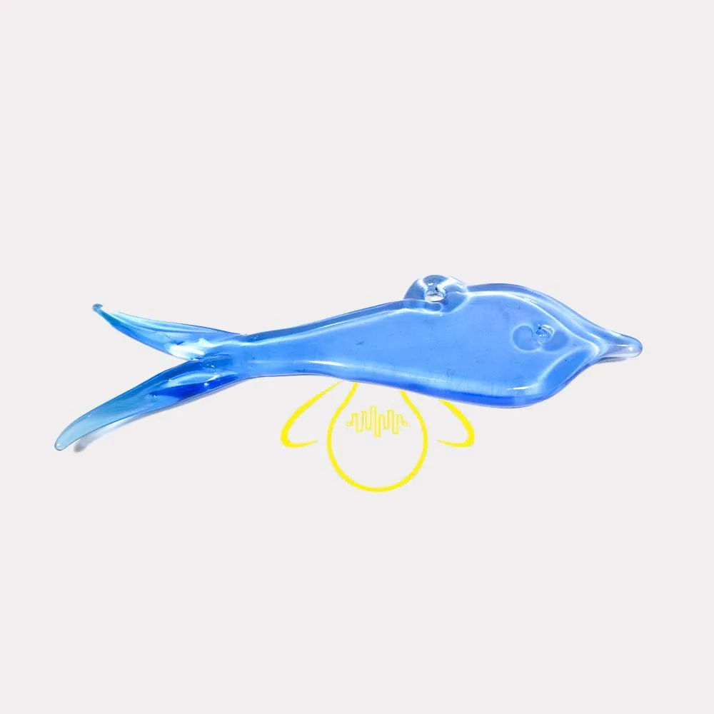 Gold Glass Fish Lighting Component – 6 Inch Borosilicate 4 Gold borosilicate glass fish on white background